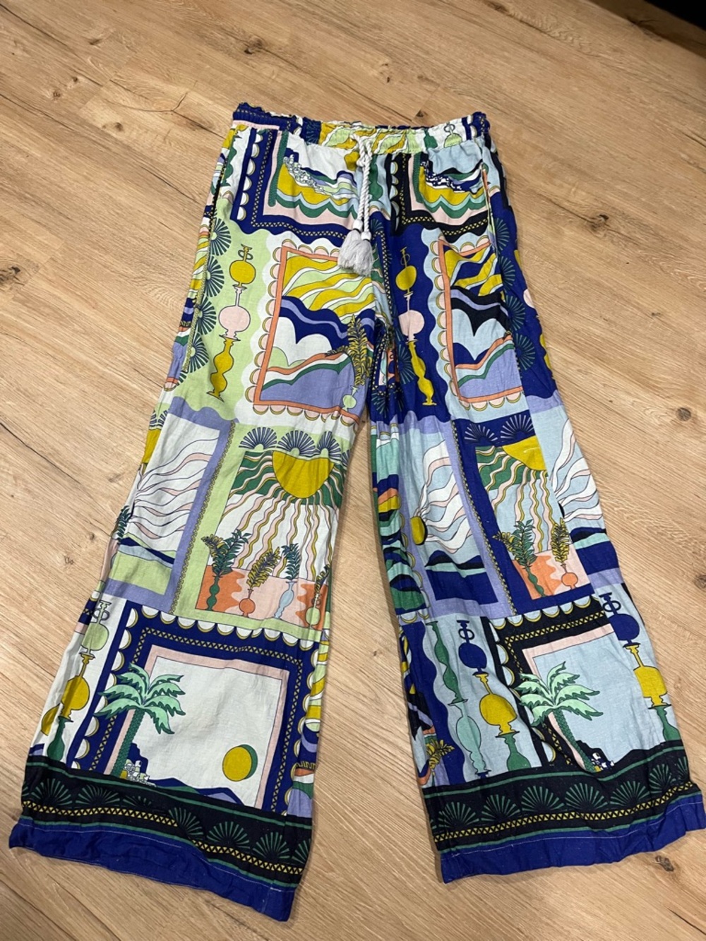 Anthropologie Linen Wide-Leg Pants | Celandine | Size Small - Picture 3 of 8